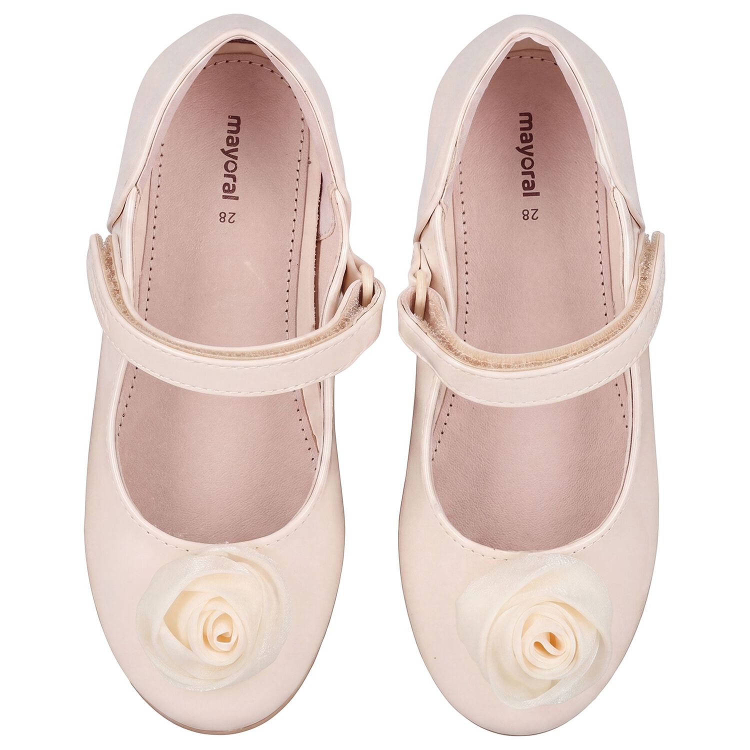 Girls Ivory Flower Shoes , 2, hi-res
