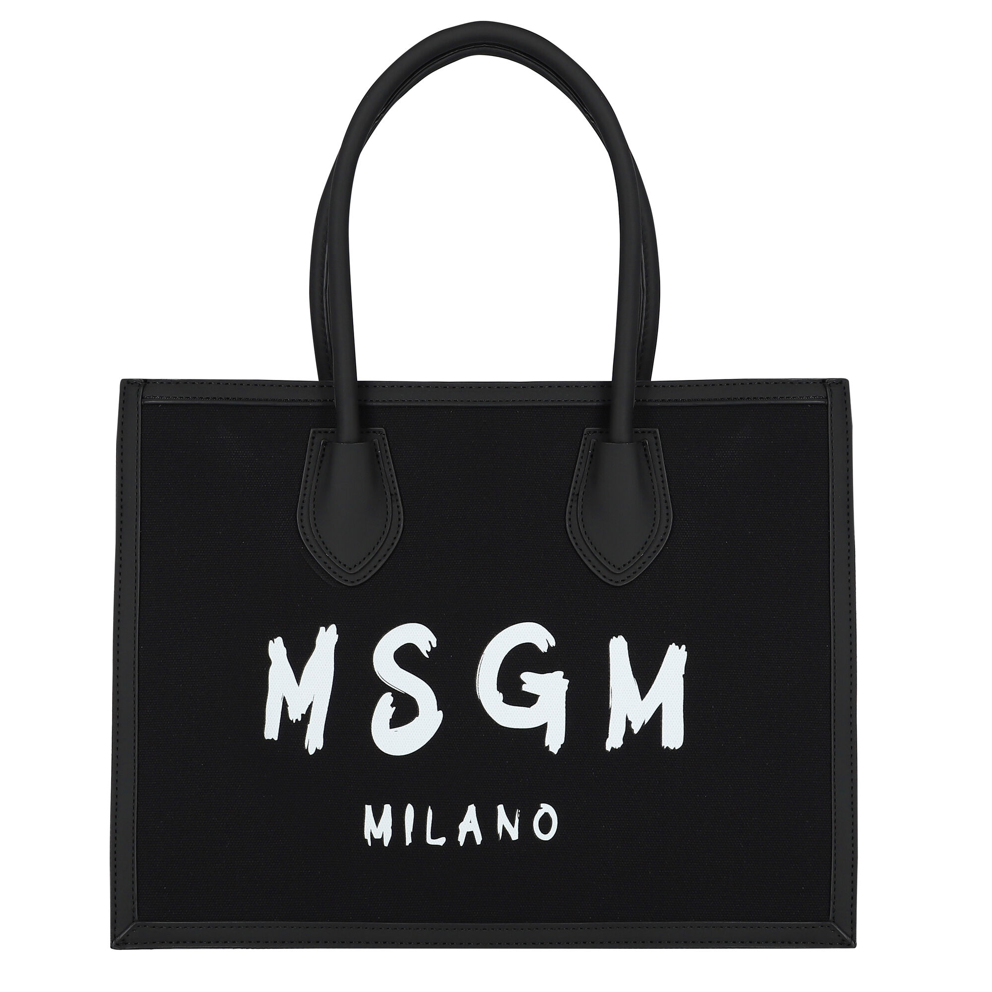 MSGM Girls Black White Logo Tote Bag Junior Couture UAE
