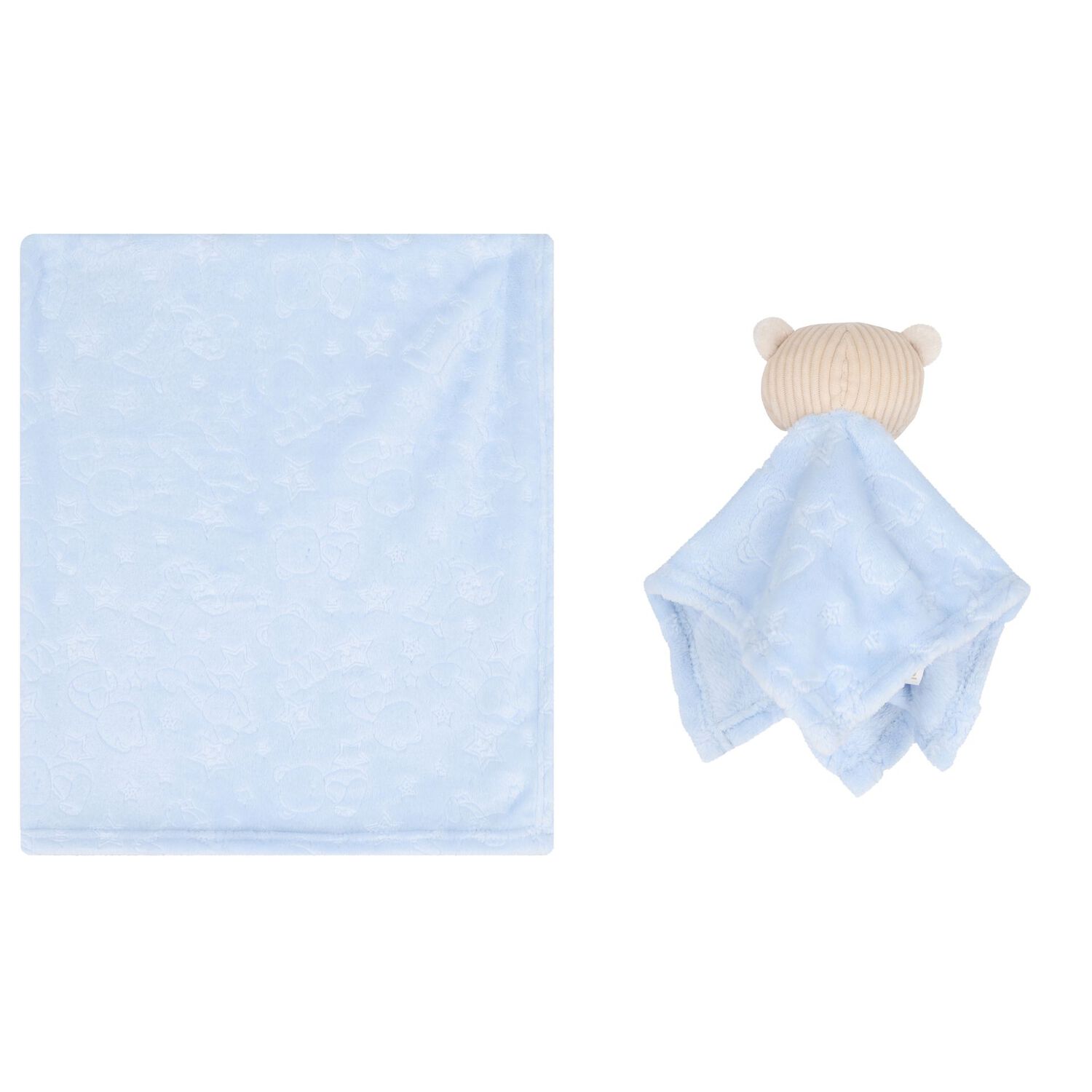 Baby Boys Blue Blanket Gift Set, 2, hi-res