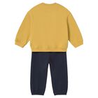 Younger Boys Yellow & Navy Blue Car Tracksuit, 1, hi-res