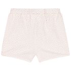 طقم شورت  بشعار باللون الوردي والأبيض للينات (قطعتين), 1, hi-res