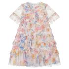 Girls Multi-coloured Ruffe Tulle Dress, 1, hi-res
