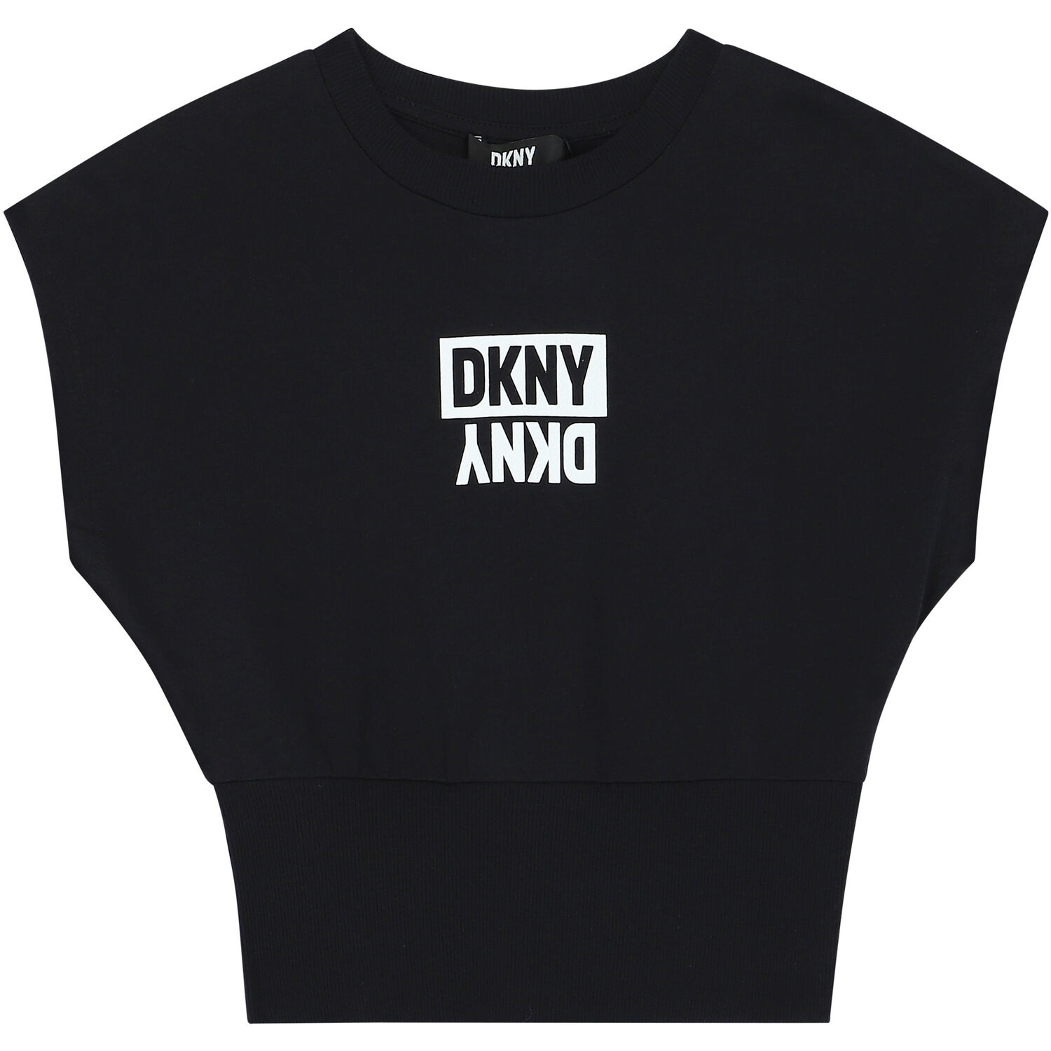 تيشيرت بالشعار باللون الاسود للبنات , 1, hi-res