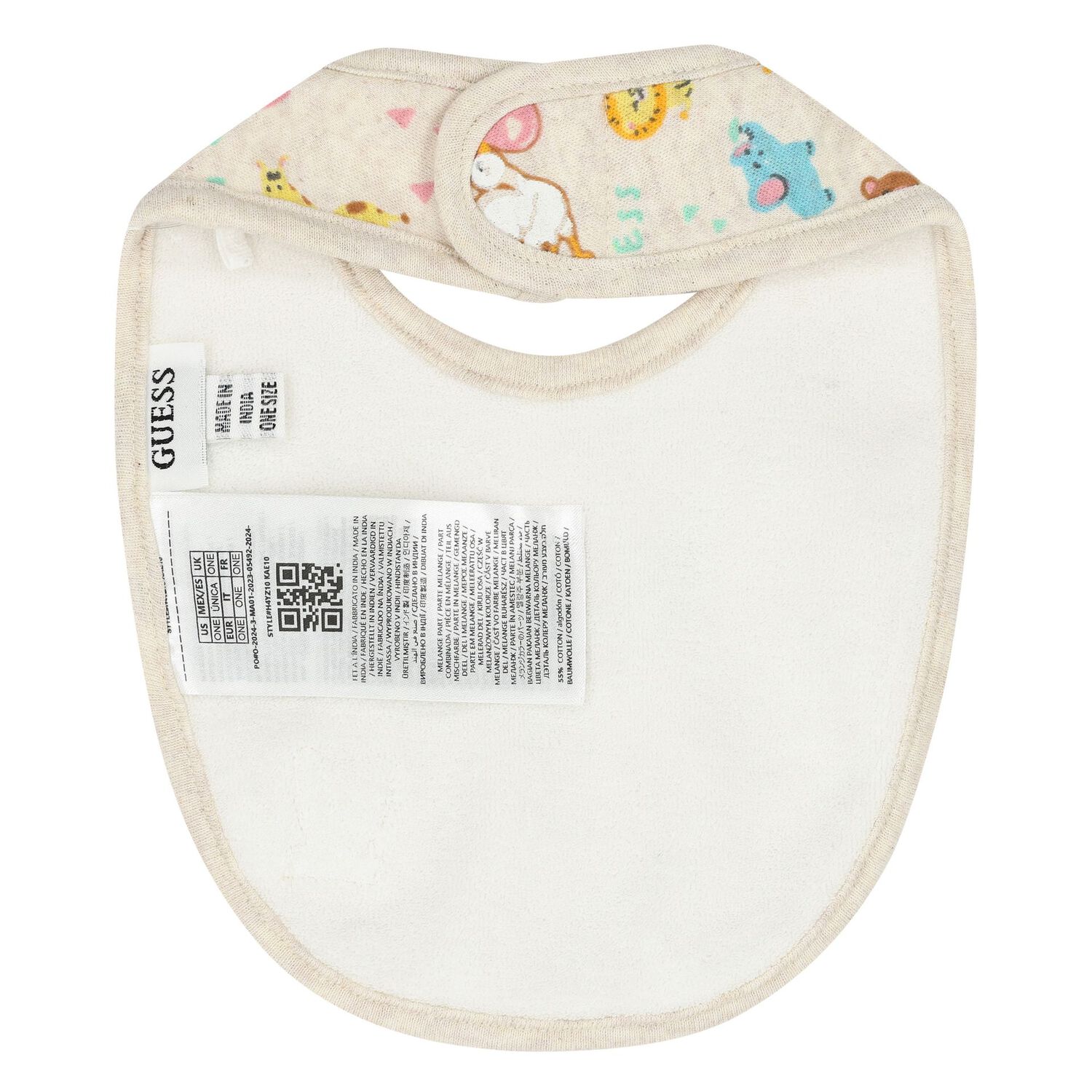 Beige Logo Teddy Bear Baby Bib ( 2-Pack ), 1, hi-res