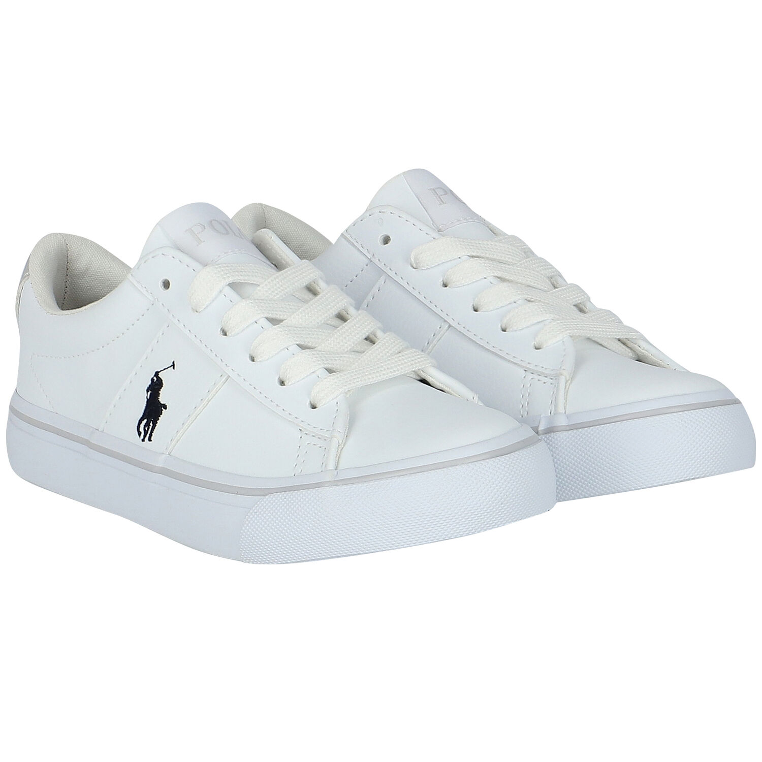 Boys White Logo Trainers, 1, hi-res image number null