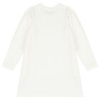 فستان بنات بشعار تيدي باللون العاجي, 1, hi-res