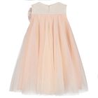 Girls Pink Glittery Bow Tulle Dress, 1, hi-res