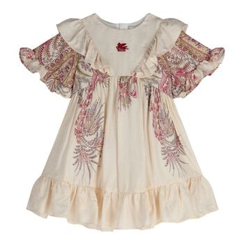 Baby Girls Ivory & Pink Paisley Dress