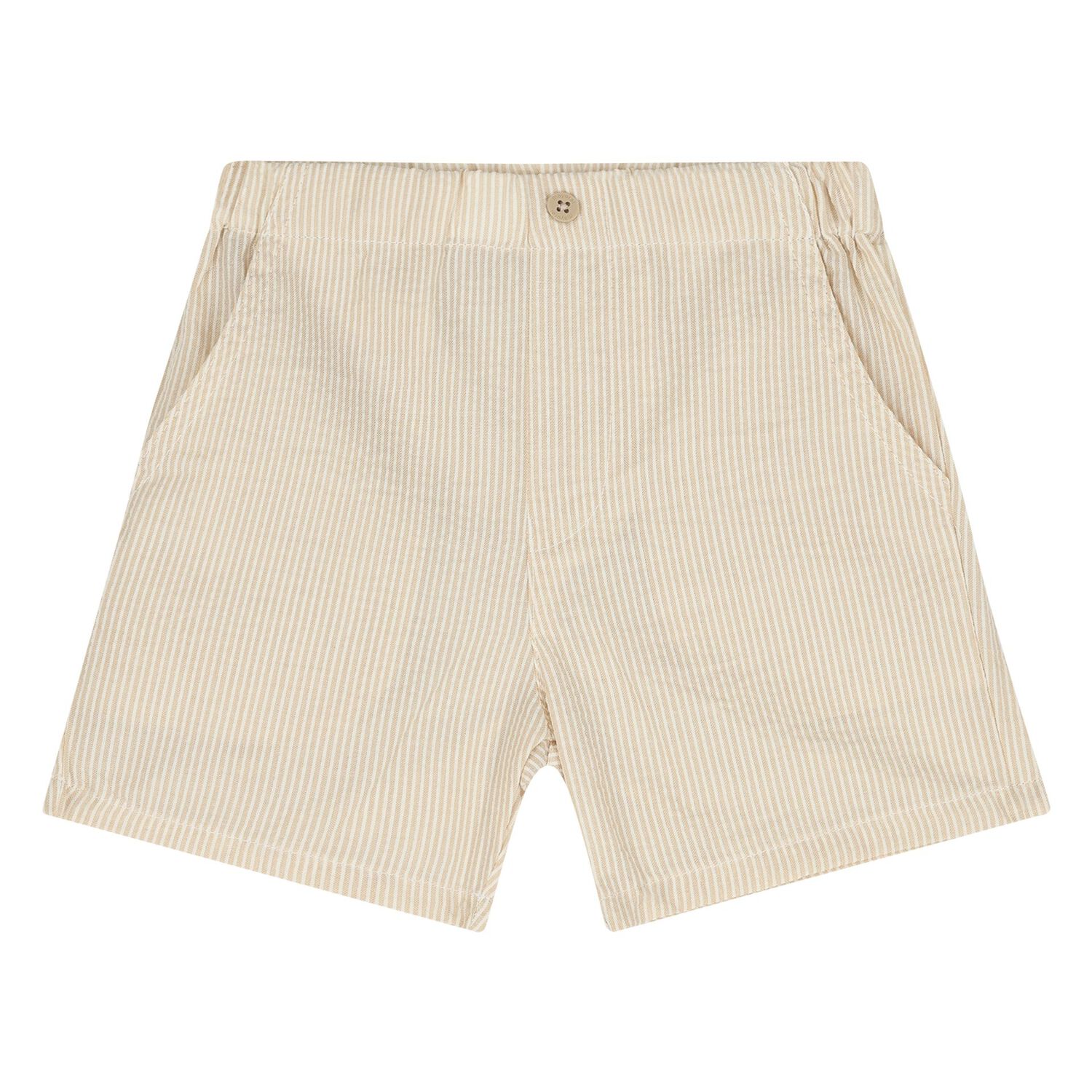 Younger Boys Beige & White Striped Shorts Set, 2, hi-res