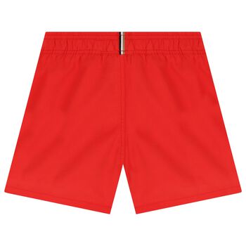 Boys Red Logo Swim Shorts