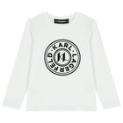 Girls White Logo Long Sleeve Top, 2, hi-res