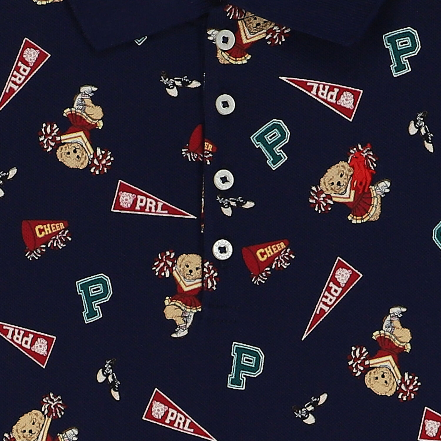 فستان بنات بطبعة الدب باللون الكحلى, 1, hi-res