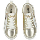 Girls Gold Logo Trainers, 1, hi-res