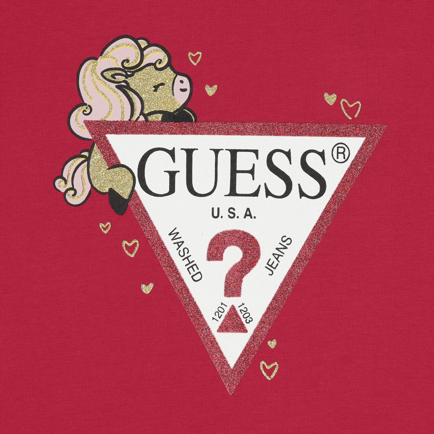 تيشيرت بنات بالشعار باللون الاحمر , 2, hi-res