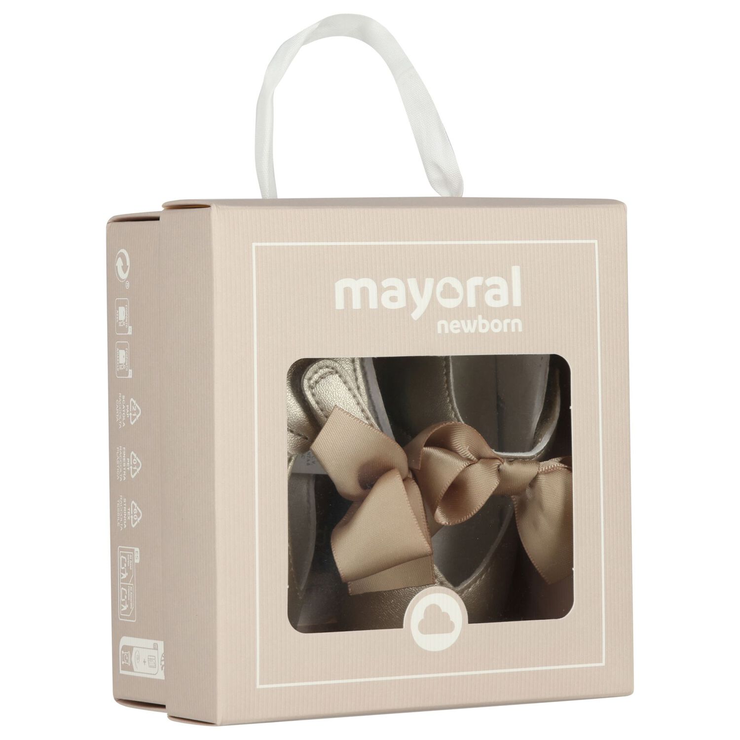 Baby Girls Gold Bow Pre Walker Shoes, 3, hi-res