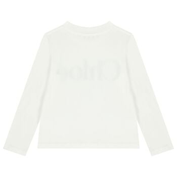 بلوزة بيضاء بأكمام طويلة بشعار للبنات