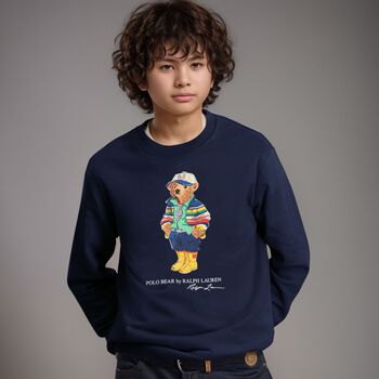 Boys Navy Blue Polo Bear Sweatshirt