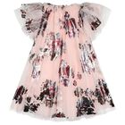 Girls Pink Tulle Darcey Floral Dress, 1, hi-res