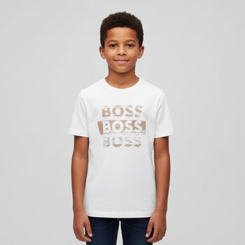 Boys White Logo T-Shirt