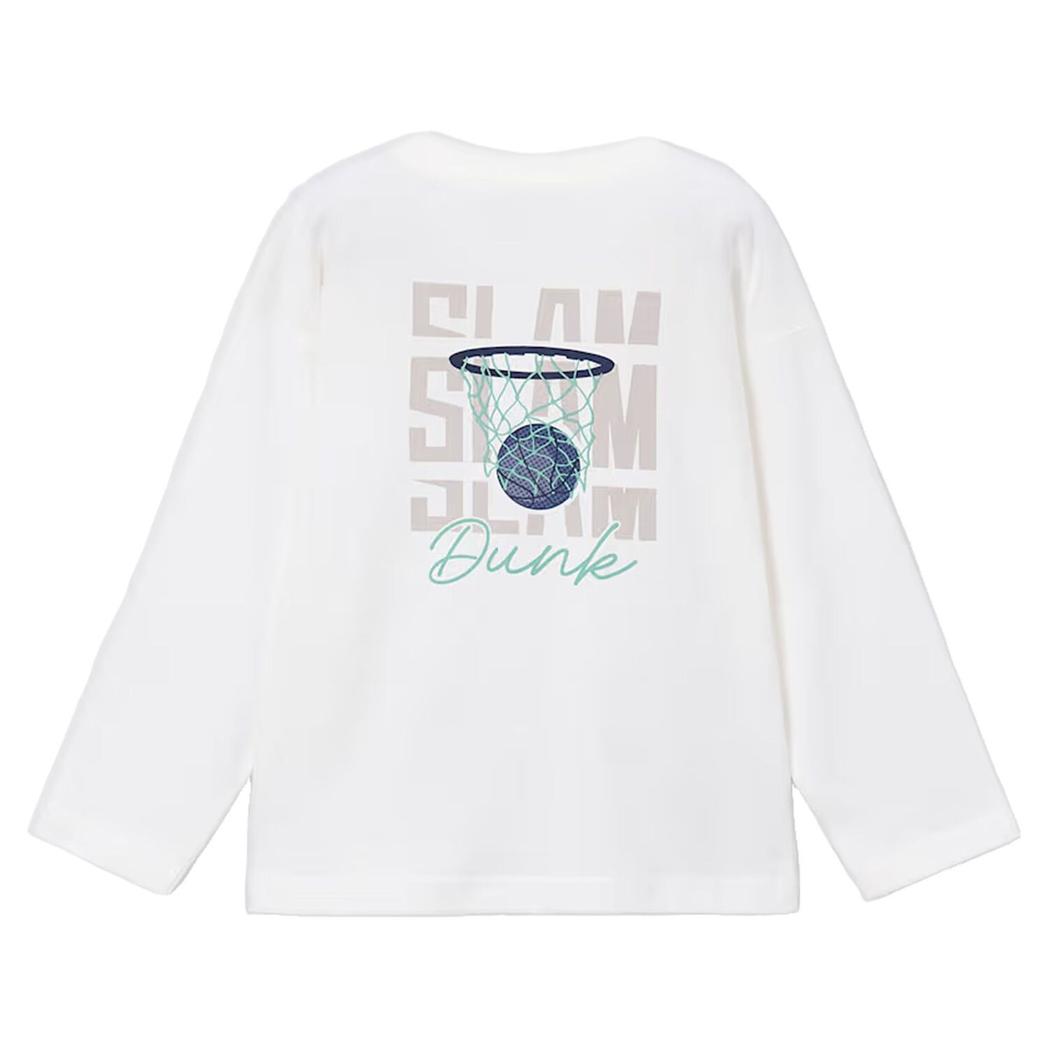 Boys Ivory Basketball Long Sleeve Top, 2, hi-res