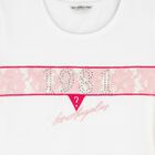 فستان بالشعار باللون الابيض للبنات, 1, hi-res