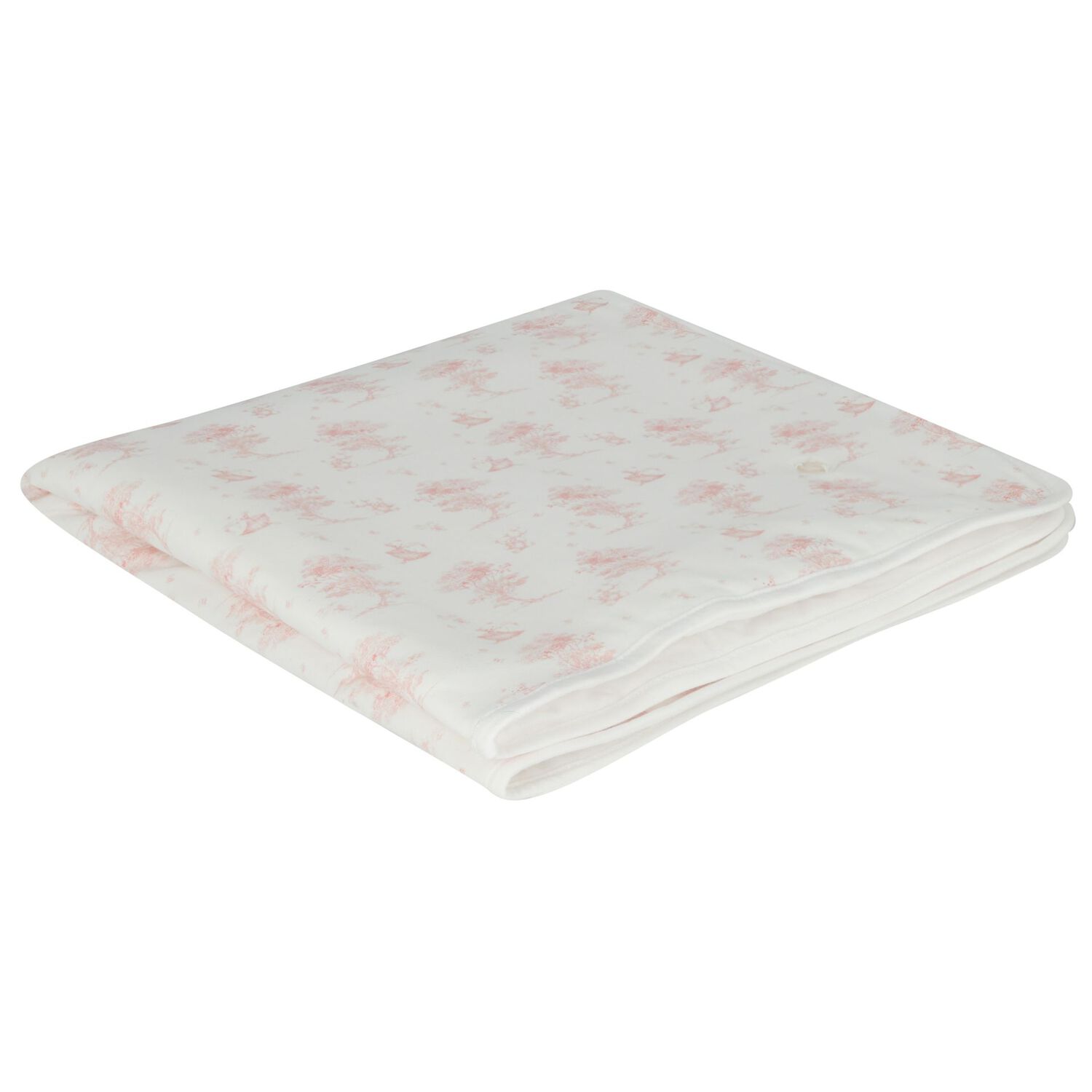 Baby Girls White & Pink BLanket, 1, hi-res