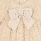 Girls Gold Bow Ruffled Tulle Dress, 1, hi-res