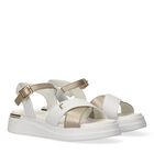 Girls White & Gold Logo Sandals, 1, hi-res
