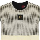 فستان للبنات باللون أسود وذهبي بشعار, 2, hi-res