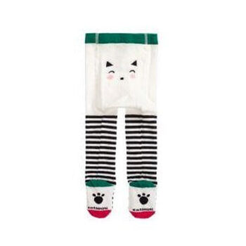 Baby Girls Ivory Printed Tights