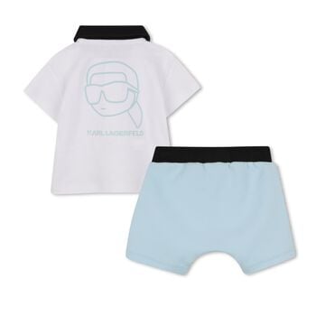 Baby Boys White & Blue Ikonik Shorts Set