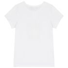 Girls White & Pink Teddy Bear Logo Pyjamas, 1, hi-res