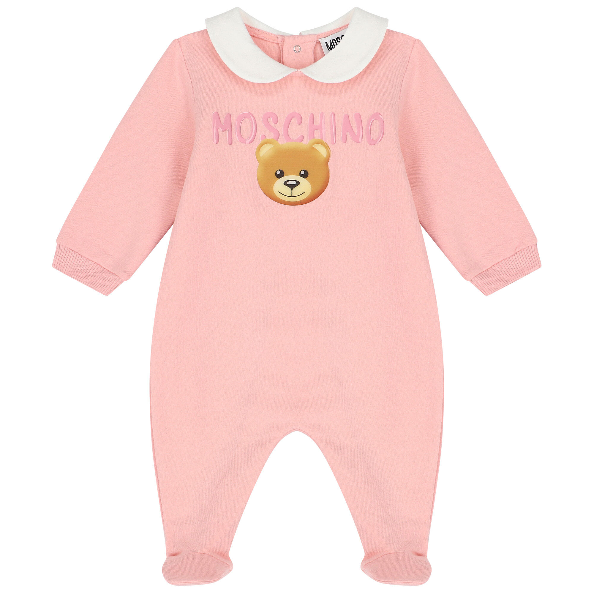 Moschino Pink Teddy Bear Logo Babygrow Gift Set Junior Couture UAE