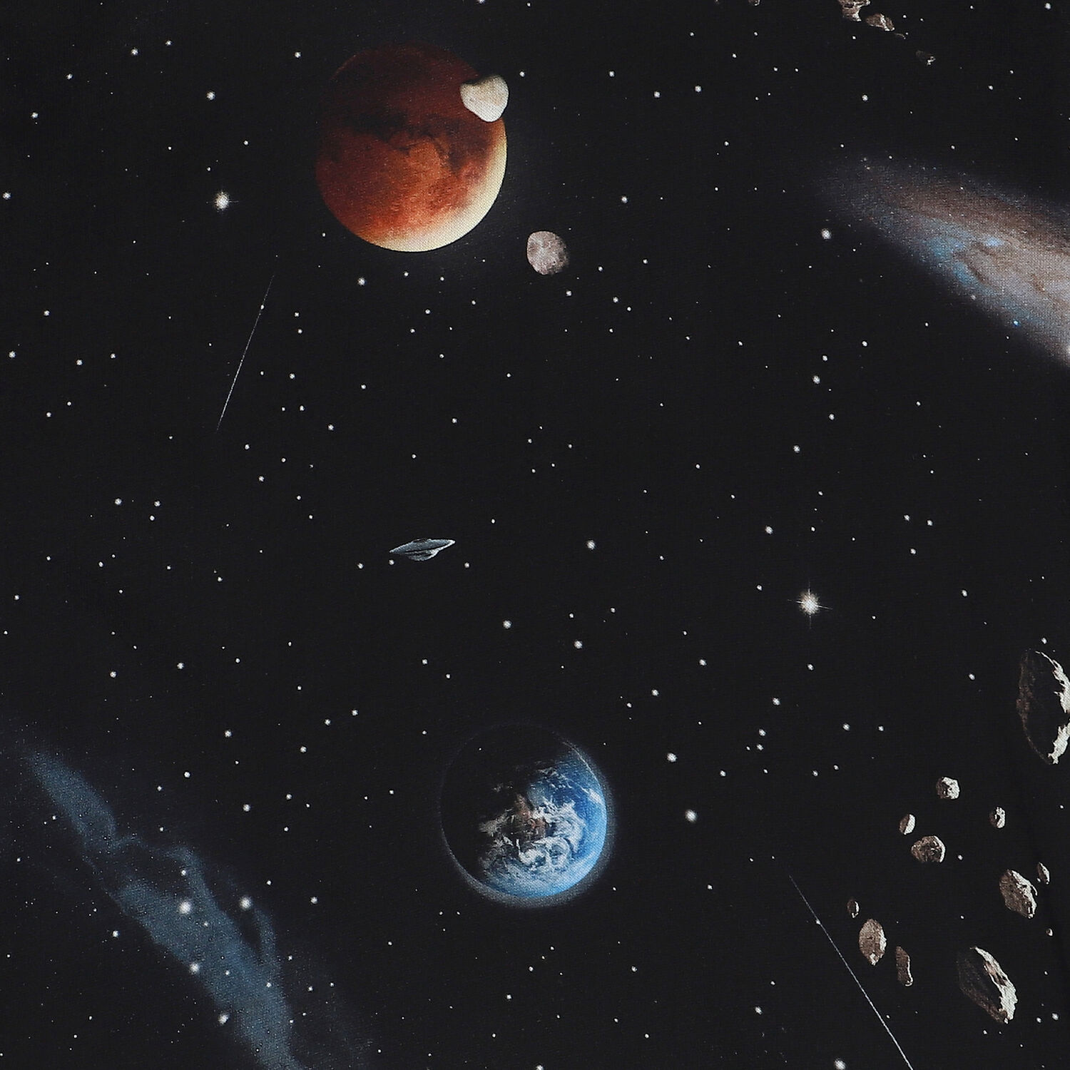 تيشيرت أولاد بطبعة الفضاء باللون الاسود, 1, hi-res