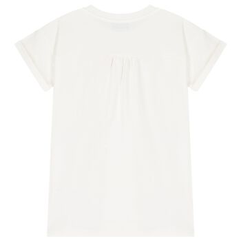 فستان باللون العاجي بشعار الدب تيدي للبنات