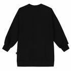 Girls Black Logo Sweatshirt Dress, 2, hi-res