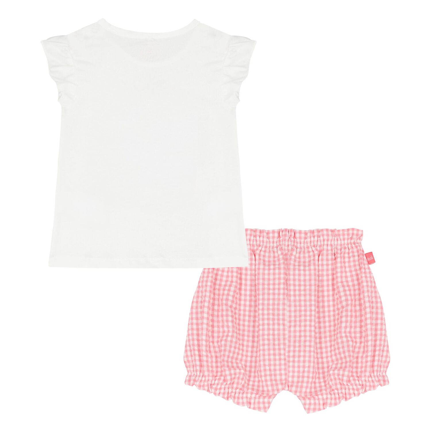Younger Girls White & Pink Shorts Set, 1, hi-res image number null