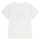 Boys White Teddy Bear Logo T-Shirt, 1, hi-res