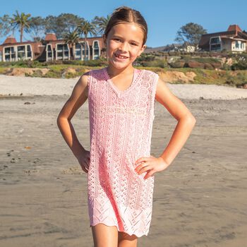 Girls Pink Knitted Dress