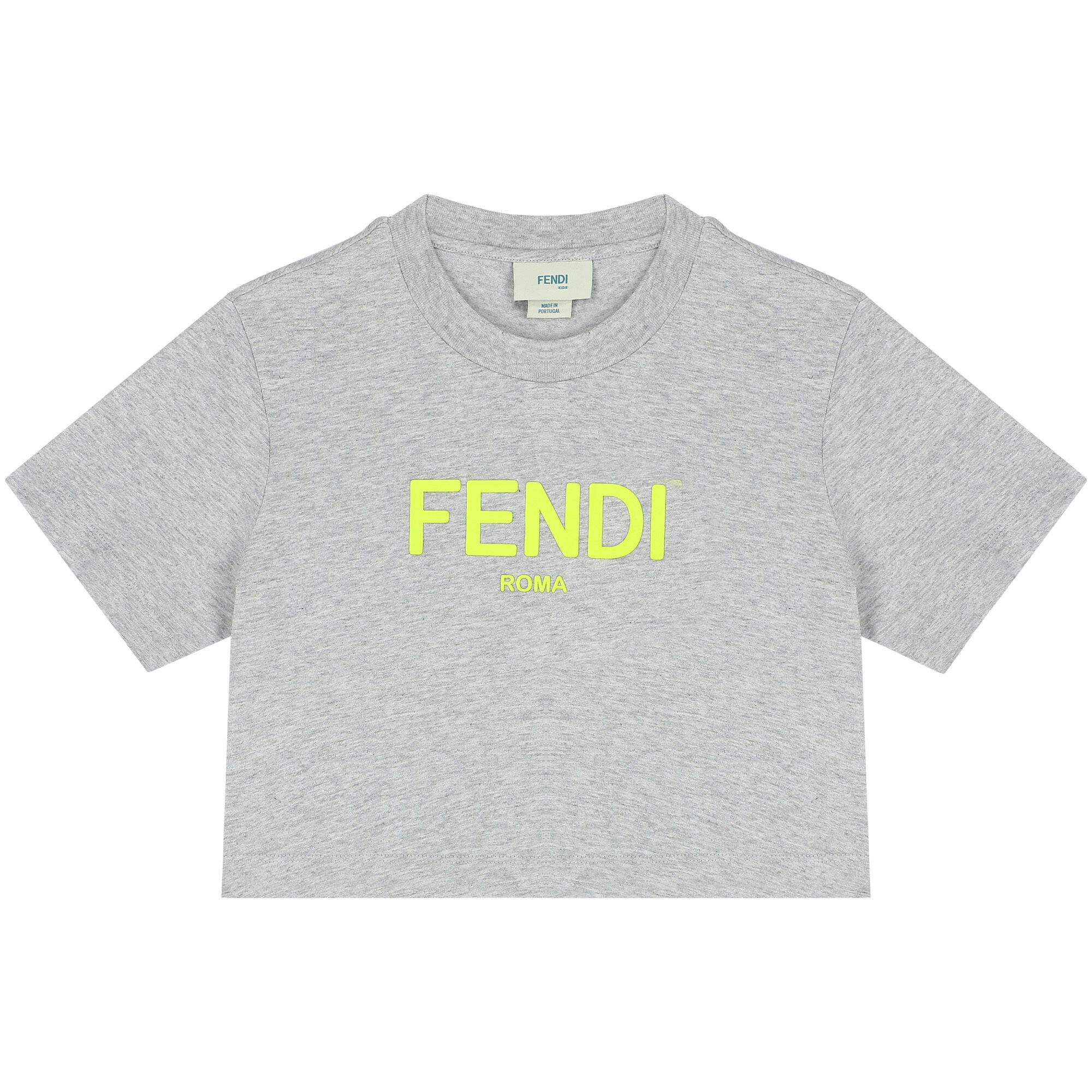 Fendi Girls Grey Logo T Shirt Junior Couture UAE