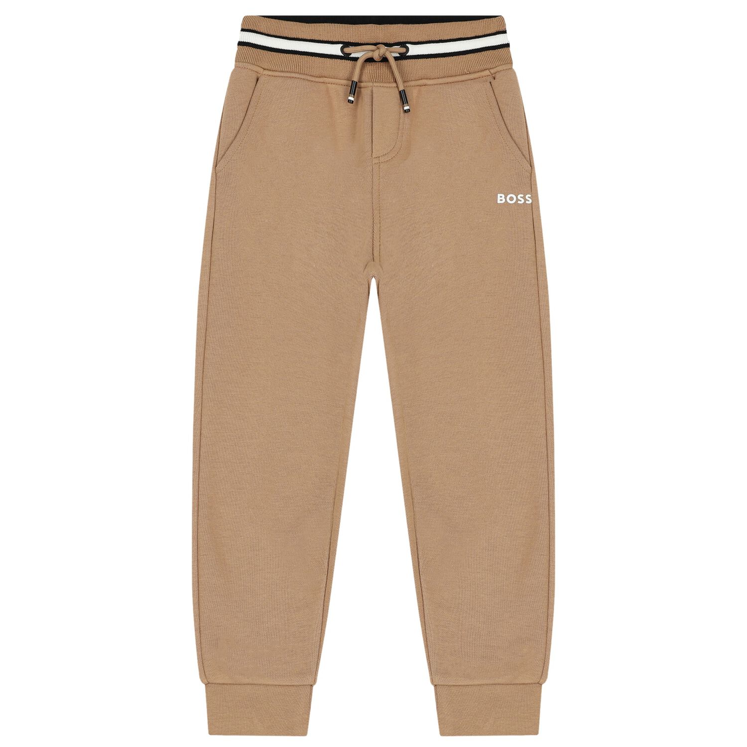 Boys Beige Logo Joggers, 2, hi-res