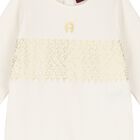 Ivory & Gold Logo Babygrow & Hat Gift Set, 1, hi-res