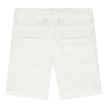 Younger Boys White Logo Shorts