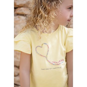 Younger Girls Yellow Logo T-Shirt