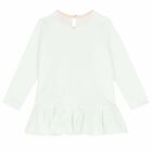 Younger Girls Ivory Balloon Long Sleeve Top, 1, hi-res