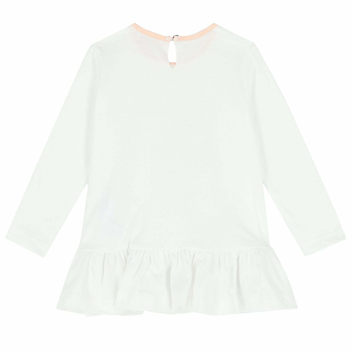 Younger Girls Ivory Balloon Long Sleeve Top, 1, hi-res