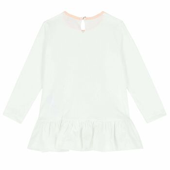 Younger Girls Ivory Balloon Long Sleeve Top