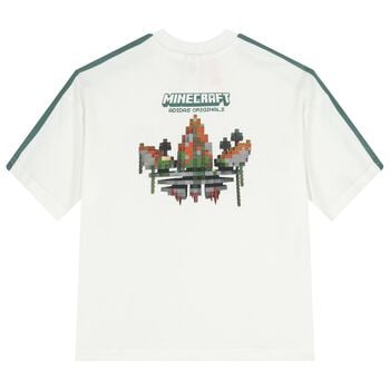 تشيرت بشعار ماينكرافت باللون الابيض للاولاد