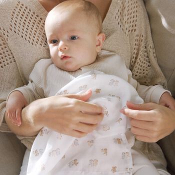 White & Beige Muslin Swaddles (3-Pack)