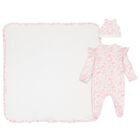 Baby Girls White & Pink Floral Babygrow Gift Set, 1, hi-res